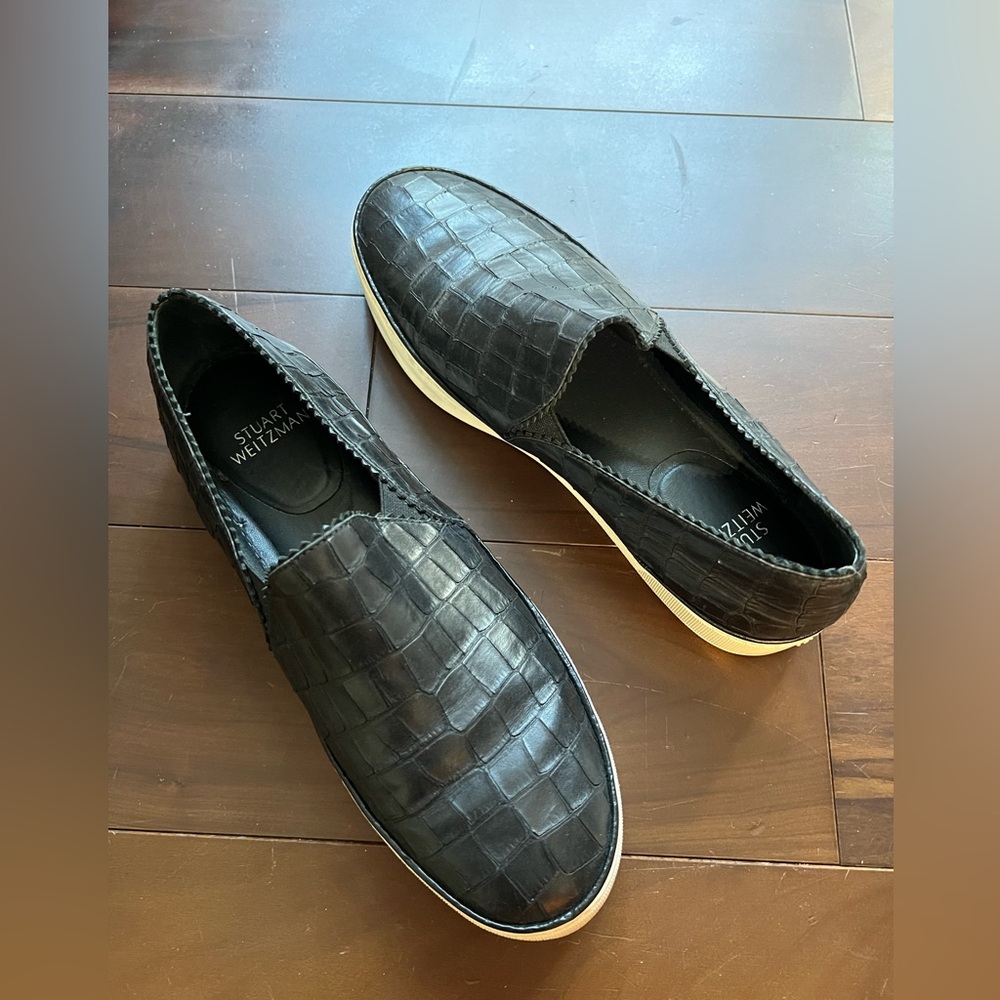 Black Stuart Weitzman slip-on sneakers / loafers